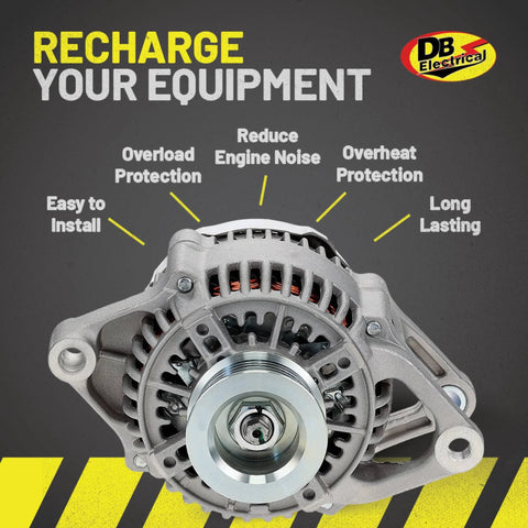 Alternator Replacement For Dodge Dakota 2.5L 1999 2000 And Jeep Cherokee TJ Wrangler 2.5L 4.0L 1999 2000 With 117 Amp Output 12V CW Rotation S6 Pulley ER Regulator IF Fan And Compatible With 113357 113358 56005684AB 56005685AC.