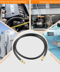 Beefy Heavy Duty Vacuum Hose Three Eighths Inch Six Foot For HVAC Quick Evacuation Black High Pressure 800 PSI Working Pressure