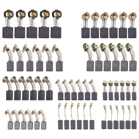 60 Piece Electric Motor Carbon Brush Set With 10 Different Sizes Replacement Kit For Hammer Drills Circular Saws Angle Grinders And Other Power Tools Durable Pro Grade Quality Ready To Roll.