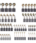 60 Piece Electric Motor Carbon Brush Set With 10 Different Sizes Replacement Kit for hammer drills, circular saws, and angle grinders.