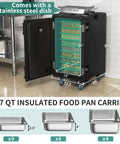 Insulated Food Pan Carrier 127 Quart LLDPE Hot Box For Catering With Stainless Steel Pans And Swivel Casters