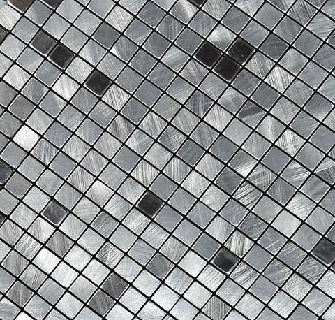 10-Piece Peel And Stick Backsplash Kit For Kitchen And Home Aluminum 3D Self-Adhesive Metal Mosaic Tiles 11.41 X 11.41 Inches Silver