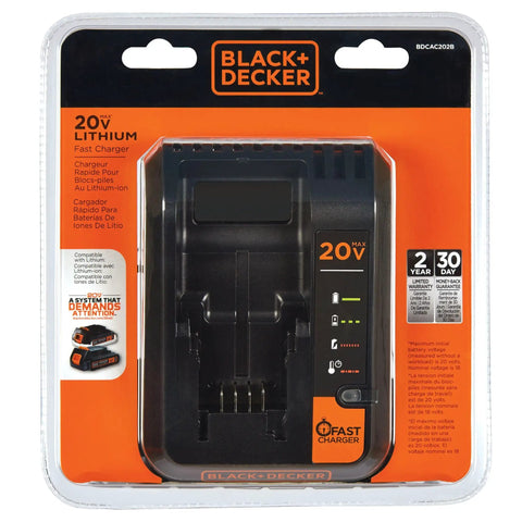 Black+Decker 20V Max Lithium Battery Charger With 2 Amp Output for PowerConnect 12V Max and 20V Max Batteries