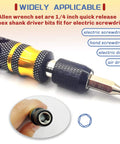 Close-up of RC Model Repair Tools Kit 4 In 1 with one quarter inch drive and Allen key for electric screwdriver