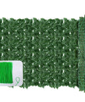 Top view of Artificial Ivy Privacy Fence Screen for Patio and Garden 120 by 40 inches dense greenery panels with zip ties easy to install.