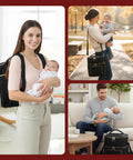 Grab And Go Breast Pump Travel Bag With Ice Pack Insulated Double Layer Leak Proof Milk Cooler Tote Fits Spectra S1 S2 And Standard Pumps Black Total Game Changer in use with mother and baby.