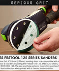 Workhorse 5 Inch 9 Hole 120 Grit Sanding Discs With Hook and Loop Backing for Random Orbital Sanders in use with Festool 125 Series