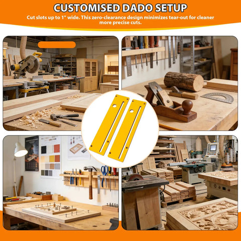 Zero Clearance Insert For 10 Inch Table Saw Compatible With R4514 R4514T R4518 R4518T R4518NS Dado Throat Plate Part 089240028701 2 Pack in workshop setting
