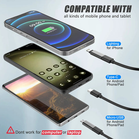 Endoscope Camera With 8 LED Lights Type C Borescope For Android And iOS Devices, OTG Compatible cable compatibility display