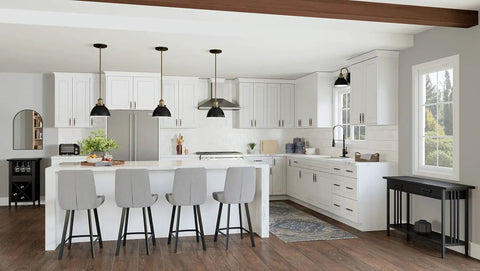 Modern kitchen with Brookings Shaker Wall Kitchen Cabinet 24W x 12D x 30H Painted White Solid Wood With Soft Close Doors