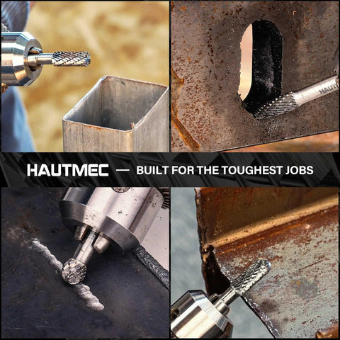 YG6 Tungsten Carbide Rotary Burr Bit With One Quarter Inch Shank Double Cut Die Grinder Bit used for metal shaping and deburring