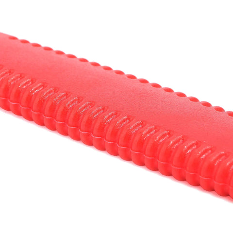 Close-up of red non-slip handle of Bicycle Freewheel Chain Whip And Cassette Sprocket Remover Tool Set For Bike Repair
