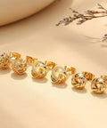 3 Pairs Of 14K Gold Plated Love Knot Earrings For Women Hypoallergenic Small Studs Woven Ball Post Earrings For Sensitive Ears Everyday Chic Minimalist Jewelry, front view