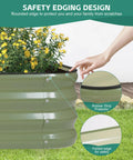 Close-up of Three In One Galvanized Raised Garden Bed Kit, 4 by 2 by 1 feet, two pack modular planter, green safety edging design.