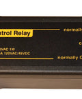 Enclosed AC DC Power Relay With Protection And Debounce Screw Terminals 120V Trigger Input device showing control labels