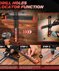 Handy 4 In 1 Drilling Positioning Ruler For Woodworking, Adjustable 13.78 Inch T Square Ruler With Cabinet Hardware Jig And Marking Gauge Tools in use