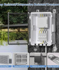 Rugged Outdoor Ready Ventilated ABS Electrical Junction Box With IP65 Waterproof Enclosure showing open design with clear cover and mounting plate.