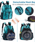 Oversized Beach Backpack With Sandproof Bottom And Waterproof Shell, Go To Pool Bag With Drawstring Opening, detachable mesh pocket
