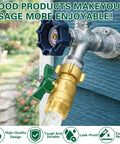 Full Flow Garden Hose Shut Off Valve Heavy Duty 3/4 Inch Brass Ball Valve With 360 Degree Swivel Joint installed on faucet
