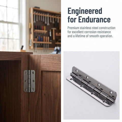 Two Pack Stainless Steel Piano Hinges 5 Inch By 0.7 Inch Heavy Duty Continuous Hinges With Holes For Cabinets Marine Grade Hardware