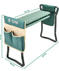 Portable Garden Kneeler And Seat With Heavy Duty Bench Two Large Tool Pouches Prevent Knee And Back Pain