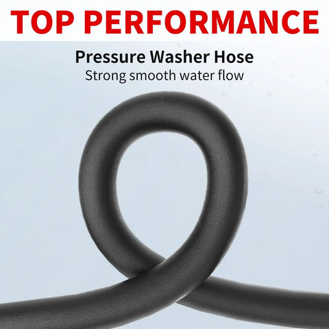 Pressure Washer Hose 200 Ft Three Eighths Inch Steel Wire Braided With Swivel Quick Connect 4800 Psi Durable Leak Proof Industrial Pro Grade