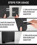 Steps for usage of 10 Pack Freestanding Desk Dividers with Sturdy Feet, 16 X 24 Inch Privacy Panels for Dorms and Home Office.