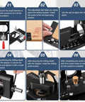 Instructions for Concealed Cabinet Hinge Jig With Quick Clamp And Dust Vacuum Adapter, 35mm Door Hinge Locator for Woodworking.