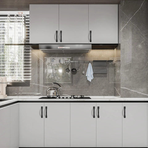 Modern kitchen with 20 Pack 3 Inch Matte Black Cabinet Handles And Drawer Pulls For Kitchen Cupboards Durable Metal Cabinet Hardware