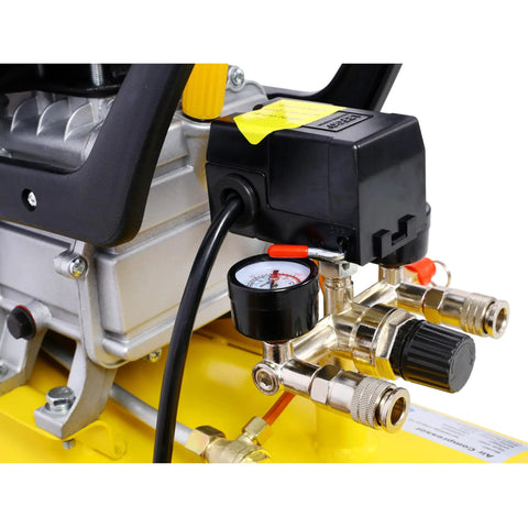 This Bad Boy 13 Gallon Air Compressor Is A Total Game Changer For Your Shop! With 45HP Power And Oil Lubricated Guts, It Cranked Out Heavy Duty PSI Like Nobody's Business. The Six Inch Tires Make Rolling This Beast Incredibly Easy, Making It Perfect For