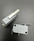 G5T16 Normally Open Micro Switch With Lever, 2 Pin, 16A 125 to 250V AC, silver contacts, heavy duty, shown on smooth black surface