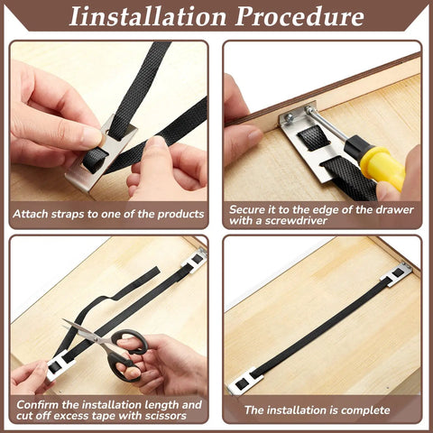 Installation procedure for Straight Shooter Drawer Repair Kit With Six Heavy Duty Support Brackets And Commercial Screws To Solidify Loose Drawers And Upgrade Cabinetry Right Away.