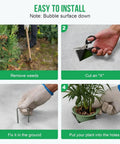 Heavy Duty Weed Barrier Landscape Fabric For Gardens And Yards Nonwoven Polypropylene Ground Cover Eco Friendly And Durable Weed Control Mat Green Black Design Easy Install 3x30 Ft installation steps