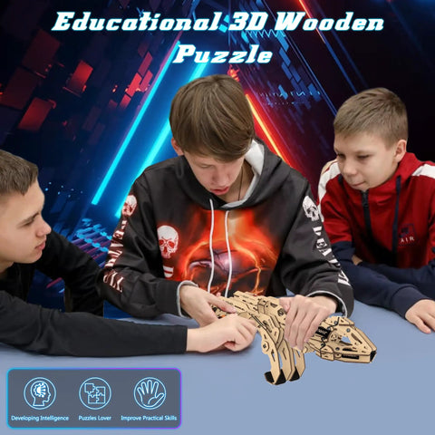 Hands On 3D Wooden Mechanical Claw Model Kit For Adults And Teens ClawBot Puzzle With 190 Laser Cut Pieces Build Your Own Robotic Gripper STEM DIY Toy For Grown Ups And Students; teens build wooden claw