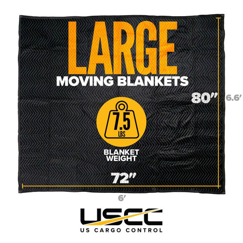 Heavy Duty Moving Blankets 72x80 Inches 4 Pack Black Padded Furniture Pads For Moving Shipping And Storage Quilted Cotton-Polyester Blend