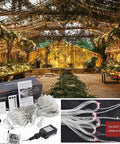300 LED Curtain String Lights With Remote Control, Warm White Indoor Outdoor Decor For Holidays And Events, 8 Lighting Modes, Plug In Backdrop Installation in Garden