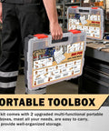 Solid 300 Pc Brass Air Line Fittings Kit With Npt And Push Connectors Featuring Unions Tees Elbows And More For Your Compressor Rig Repair Or Diy Projects portable toolbox case