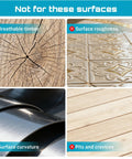 Image showing surfaces unsuitable for SEESII Heavy Duty Suction Cups For Glass And Tile Lifting Rated At 550 Pounds.