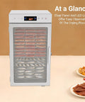 Heavy Duty Electric Food Dehydrator With 18 Spacious Stainless Steel Trays And Precision Adjustable Thermostat for drying meats and fish.