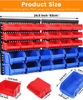All In One Wall Mount Storage Rack With 30 Bin Heavy Duty Organizer For Nuts Bolts Screws Nails Beads Buttons And Small Parts For Garage Home And Workshop Blue And Red Bins