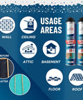 Spray Foam Insulation Kit With 18 Cans for Easy DIY Insulation Self Expanding Polyurethane Foam usage areas infographic