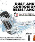 Black Chrome M14x1.50 Duplex Lug Nuts With Key 7 Spline Drive for wheels, corrosion resistant design in water splash