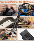 All In One Heat Set Threaded Inserts Kit with 60W Soldering Iron for 3D Printer and Plastic Parts M2 to M6 Inserts in use