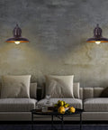 Outdoor Barn Light Fixture 2 Pack Gooseneck Wall Lanterns Oil Rubbed Bronze Farmhouse Porch Lighting in living room setting