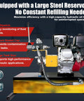 Honda GX200 Powered Gas Hydraulic Power Unit With 5 Gallon Reservoir showing large steel tank and engine components