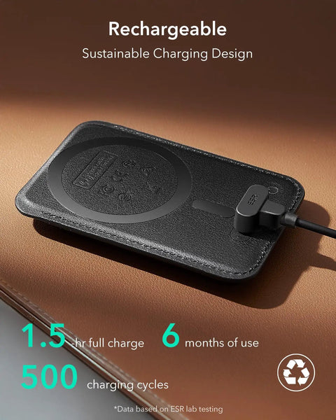 Rechargeable MagSafe Wallet With Full Find My Tracking Real Time Location Sound Alerts Left Behind Notifications RFID Blocking