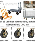 Built Tough Heavy Duty Pneumatic Casters 250 Millimeter Rubber Wheels 4 Pack shown on various carts and dollies.