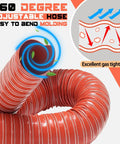 Beefy 2 Inch Silicone Intake Hose With 1 Meter Length, Double Layer Flexible Air Duct For Auto Air System, Red, shown in coil.