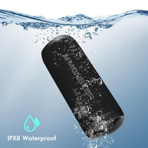 60W Outdoor Bluetooth Speaker With IPX8 Waterproof, Dual Pairing, floating underwater showcasing waterproof feature