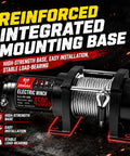 Heavy Duty Electric Winch With Steel Cable 4500 Lb Pulling Power For Atv Utv Trailer with integrated mounting and steel wire.